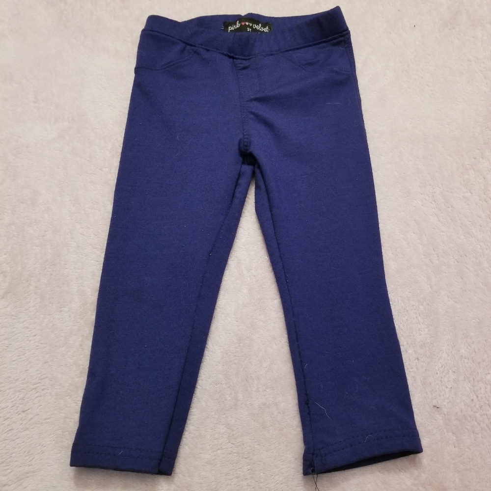 Pink velvet toddler girl pants